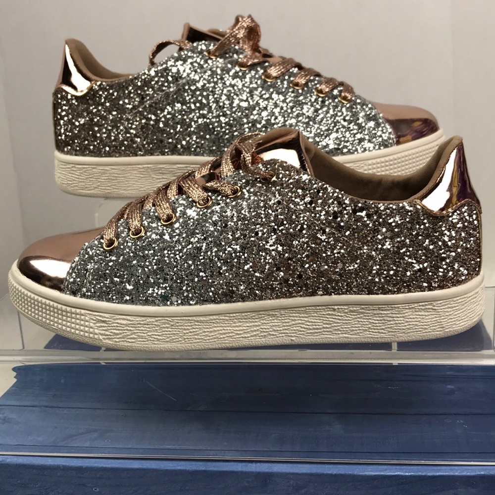 Metallic glitter sneakers